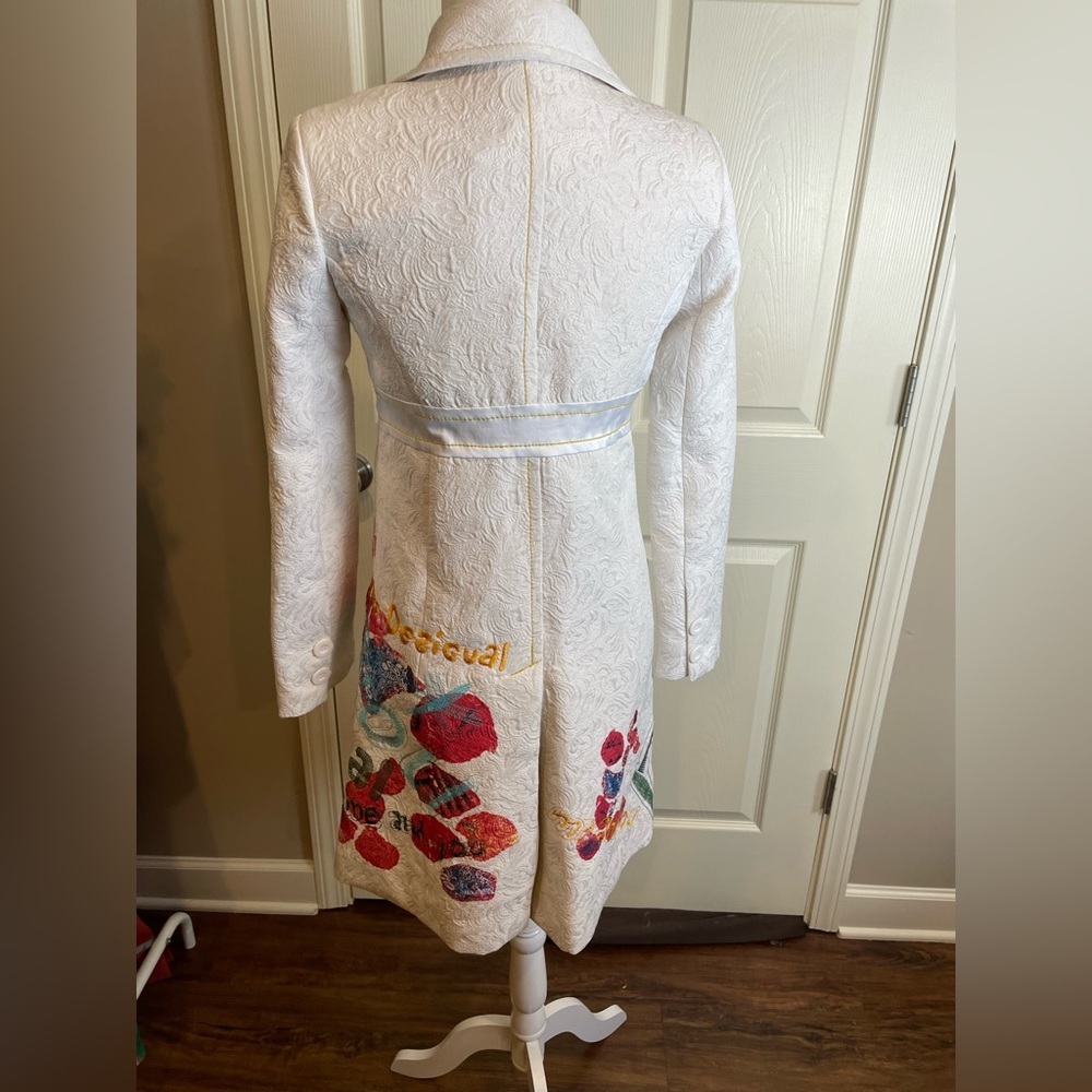 Desigual Embroidered trench coat with Colorful Graphic Design small - Picture 2 of 16